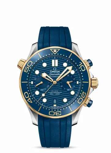 Omega Seamaster Diver 300M Master Co-Axial 44 Chronograph Stainless Steel / Yellow Gold / Blue / Rubber 210.22.44.51.03.001 (21022445103001)
